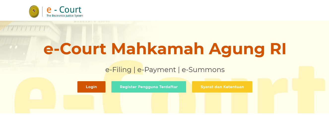 e Court Mahkamah Agung RI Electronics Justice System